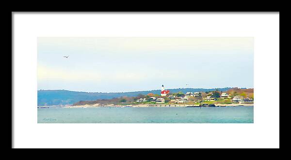 Lighthouse Framed Print featuring the digital art Bakers Island Lighthouse by Michelle Constantine