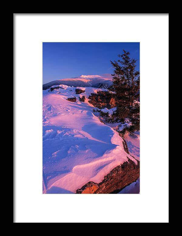 Bald Mountain Framed Print featuring the photograph Bald Mountain Winter Sunset by White Mountain Images