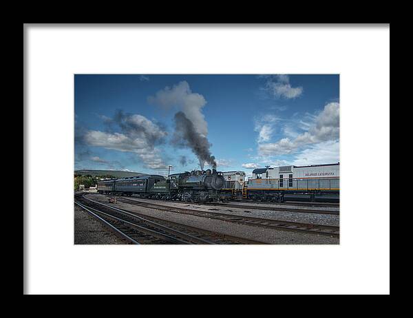 Railroad Tracks Framed Print featuring the photograph Baldwin Locomotive Works 26 at Steamtown PA 1 by Jim Pearson
