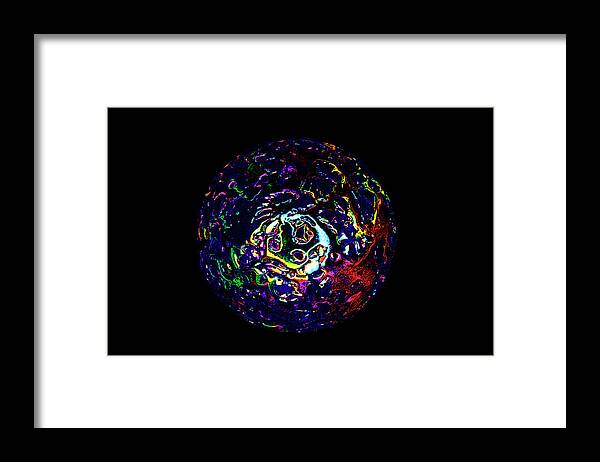 Digital Art Framed Print featuring the digital art Ball of Color Energy by David Stasiak