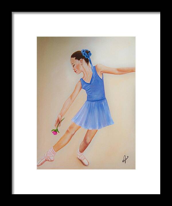 Dance Framed Print featuring the painting Ballerina Blue by Joni McPherson