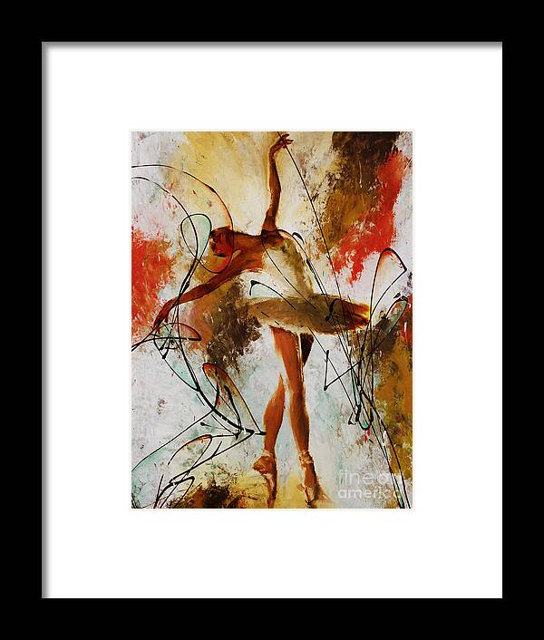 Ballerina Framed Print featuring the painting Ballerina Dance Original Painting 01 by Gull G