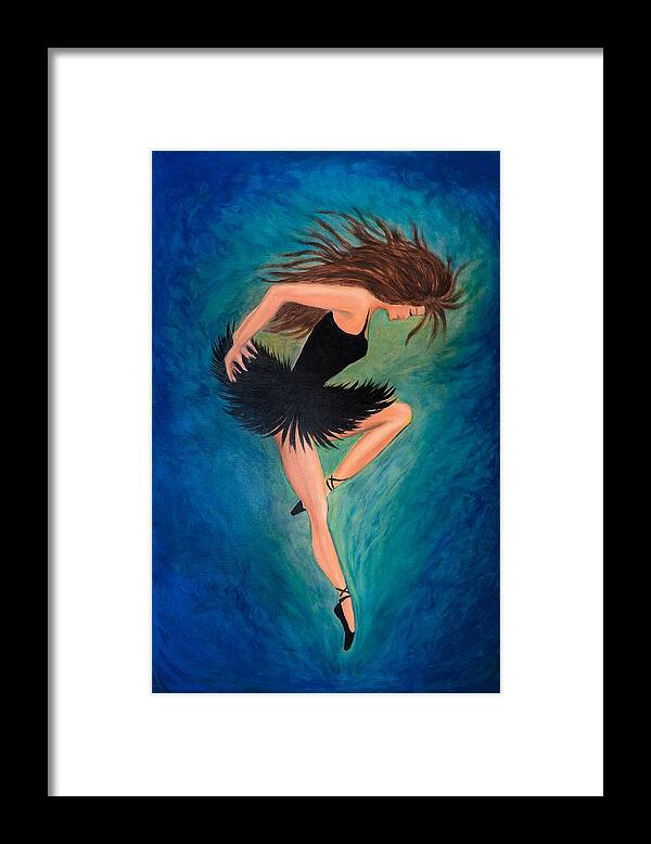Ballerina Framed Print featuring the painting Ballerina Dancer by Lilia S