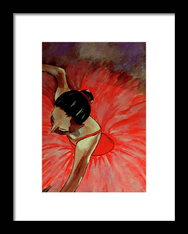 France Framed Print featuring the painting Ballerine Rouge by Rusty Gladdish