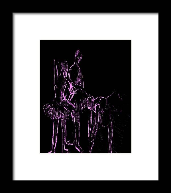 Ballet Framed Print featuring the digital art Ballet Before the Curtain Rises by Movie Poster Prints