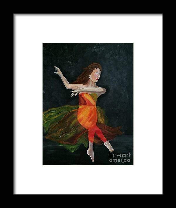 Dance Framed Print featuring the painting Ballet Dancer 2 by Brindha Naveen