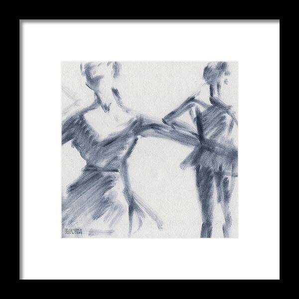 Ballet Framed Print featuring the drawing Ballet Sketch Two Dancers Gaze by Beverly Brown