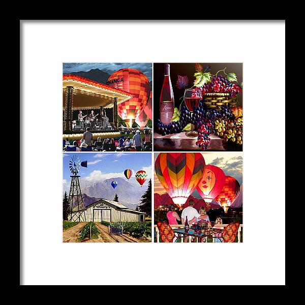 Love Framed Print featuring the painting Balloon and Wine Gallery by Ron Chambers