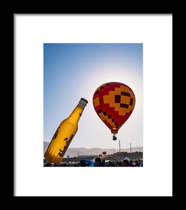 Hot Air Balloons Framed Print featuring the photograph Balloons at sunrise by Charles McCleanon