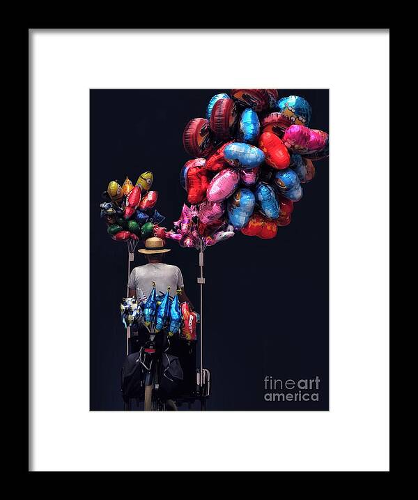 Balloons Framed Print featuring the digital art Balloons for Sale by Diana Rajala