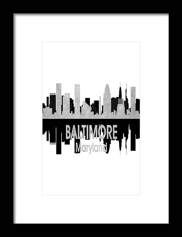 Baltimore Framed Print featuring the digital art Baltimore MD 4 Vertical by Angelina Tamez
