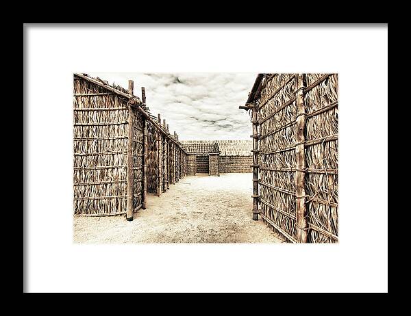 Architecture Framed Print featuring the photograph Bamboo houses in Bahrain by Den Lity