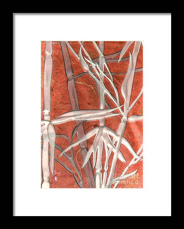 Red Framed Print featuring the photograph Golden Bamboo by Alone Larsen