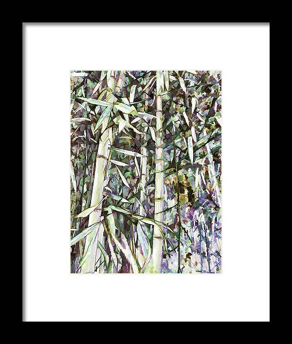 Art Of Bamboo Framed Print featuring the painting Bamboo sprouts forest by Jeelan Clark