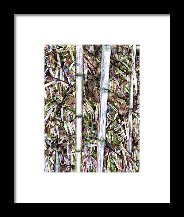 Bamboo Stalks Framed Print featuring the painting Bamboo Stalks by Jeelan Clark