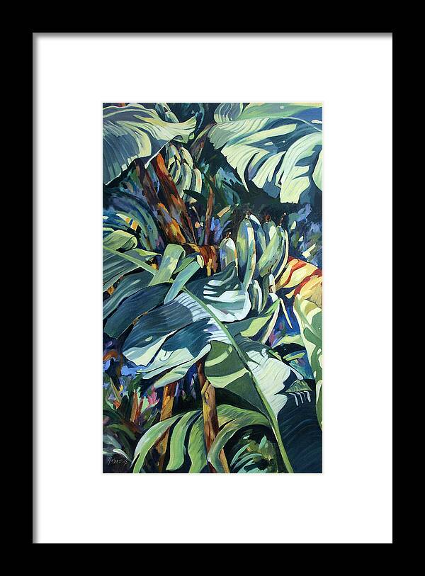 Leaves Framed Print featuring the painting Banana Boat Serenade by Rae Andrews