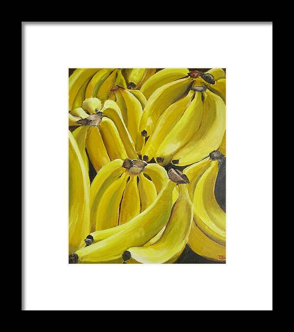Fruit Framed Print featuring the painting Bananas by Teresa Smith