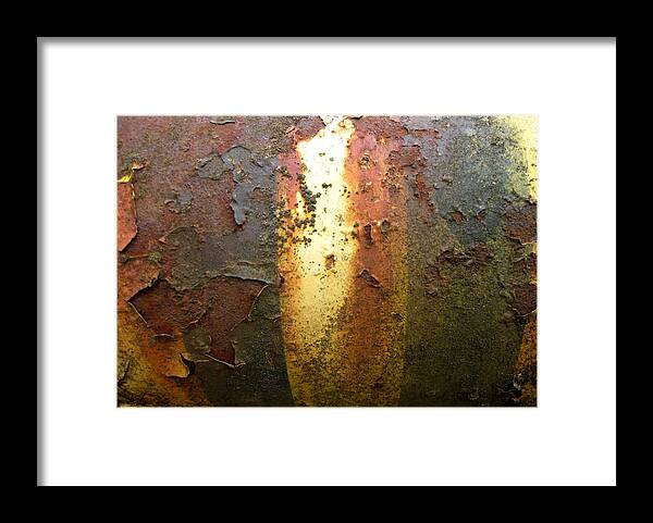 Weathered Metal Framed Print featuring the photograph Bands of Color by Elaine Booth-Kallweit