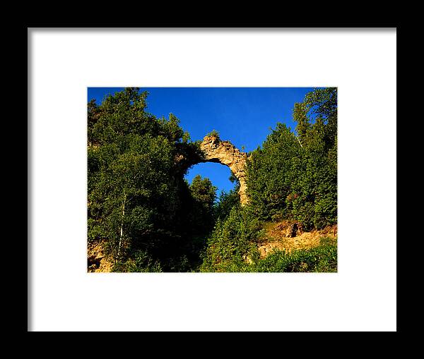 Mackinac Island Framed Print featuring the photograph Beneath Arch Rock by Keith Stokes