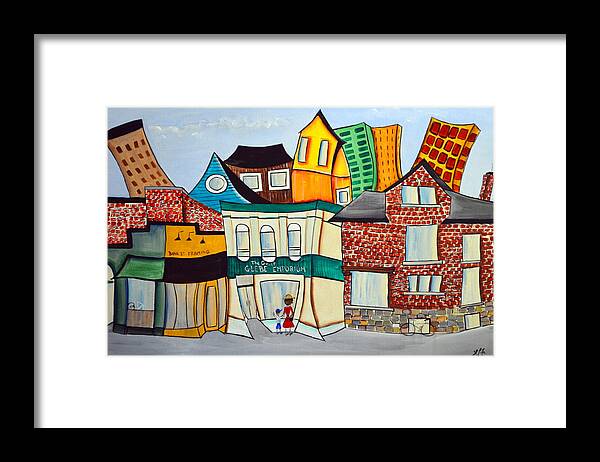 Abstract Framed Print featuring the painting Bank Street West by Heather Lovat-Fraser