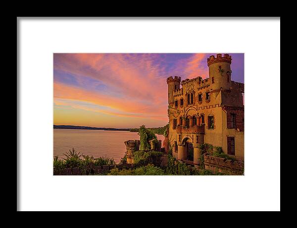 Hudson Valley Framed Print featuring the photograph Bannerman Castle Sunset by John Morzen
