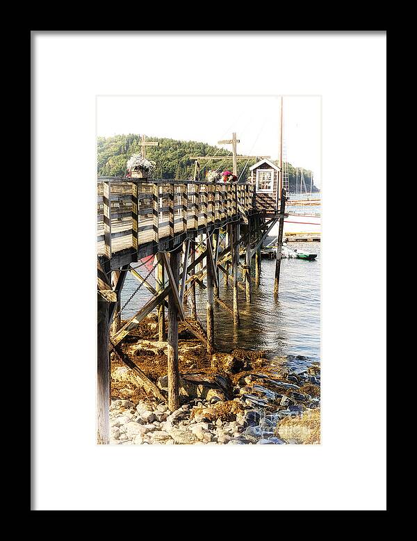 Bar Framed Print featuring the photograph Bar Harbor pier by Jane Rix
