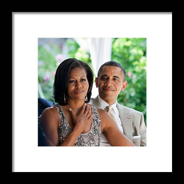Obama Framed Print featuring the painting Barack and Michelle Obama 1 by Celestial Images