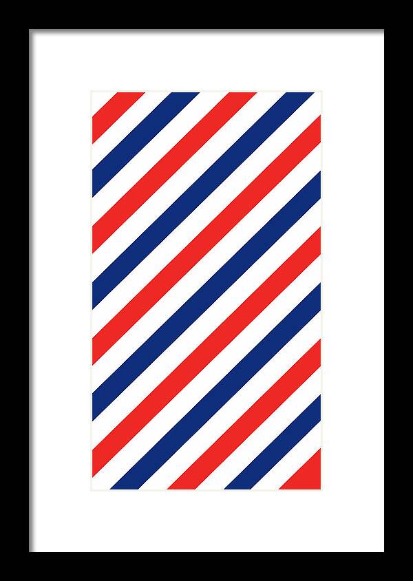 Barber Shop Pole Framed Print featuring the digital art Barber Stripes by Julia Jasiczak