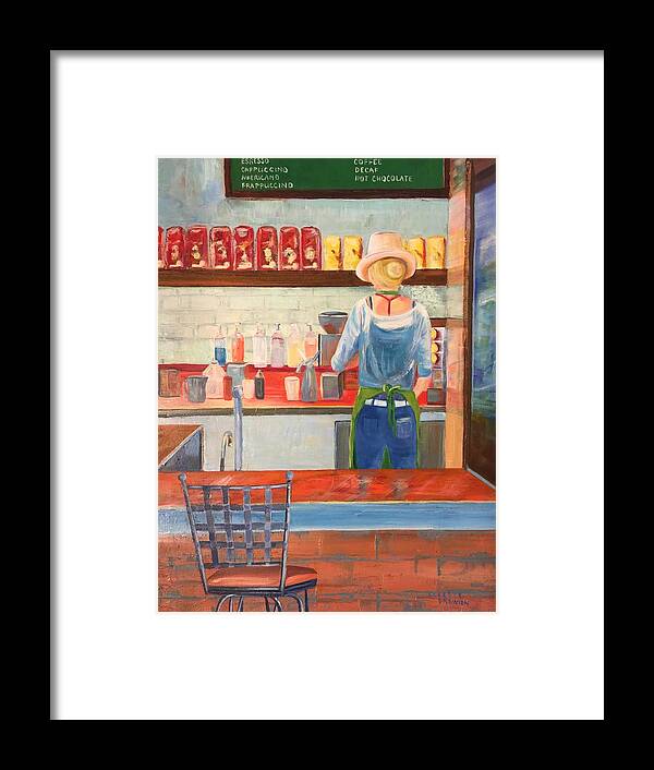 Barista Framed Print featuring the painting Barista by Celeste Drewien