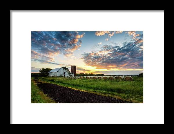 Heart Of The First Day’s Battlefield Framed Print featuring the photograph Barn and Bales by C Renee Martin