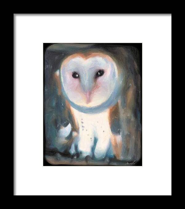 Barn Owl Framed Print featuring the painting Barn Owl by The Art of Marsha Charlebois