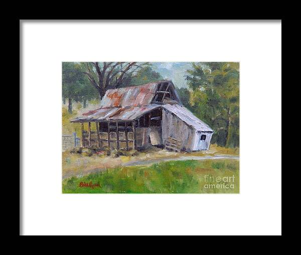 Landscape Framed Print featuring the painting Barn Shack by William Reed
