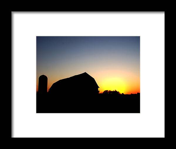 Sunset Framed Print featuring the photograph Barn Silhouette by Todd Zabel