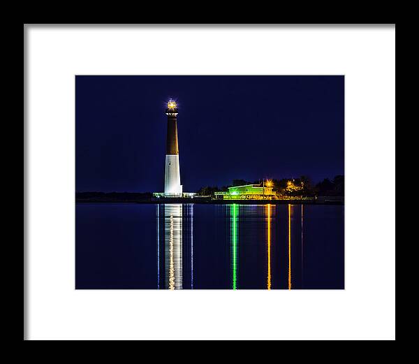 Atantic Coast Framed Print featuring the photograph Barnegat Light Across the Bay by Nick Zelinsky Jr