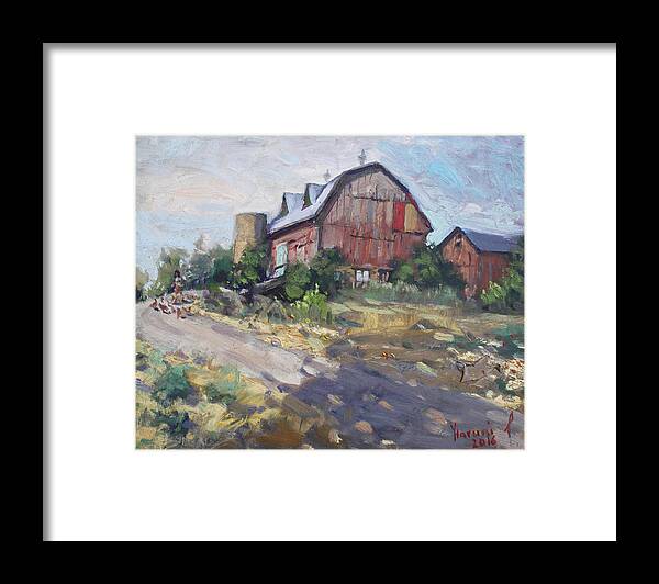 Barns Framed Print featuring the painting Barns in Georgetown by Ylli Haruni