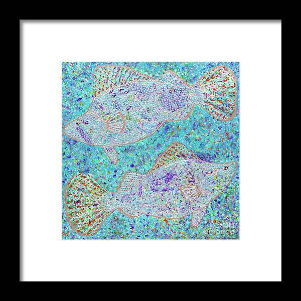 Acrylic Framed Print featuring the painting Barramundi Cods by Cliff Madsen