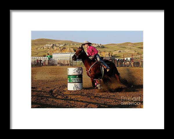 Cowgirl Framed Print featuring the photograph Barrel Racer 4 by Vivian Christopher
