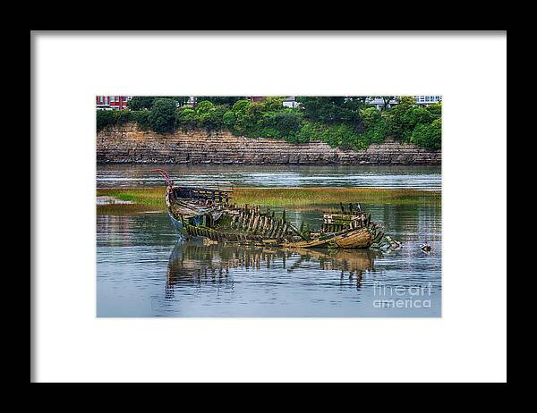 Barry Old Harbour Framed Print featuring the photograph Barry Island Wrecks 2 by Steve Purnell