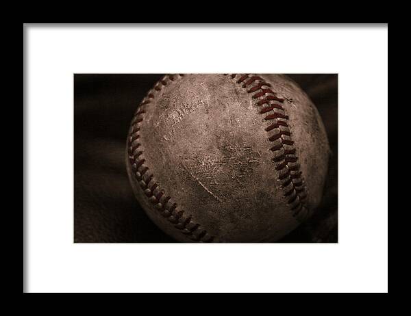 Ball Framed Print featuring the photograph Baseball Cradled by Eugene Campbell