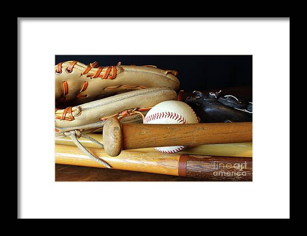 Akooldnala Framed Print featuring the photograph Baseball equipment 33118 2 by Alan Look