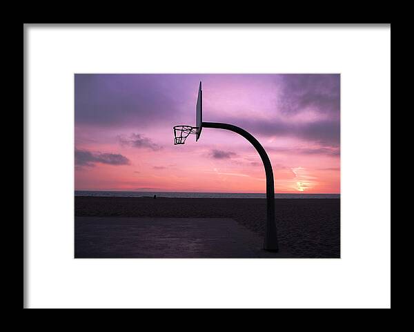 Basketball Framed Print featuring the photograph Basketball Court at Sunset by Matt Quest