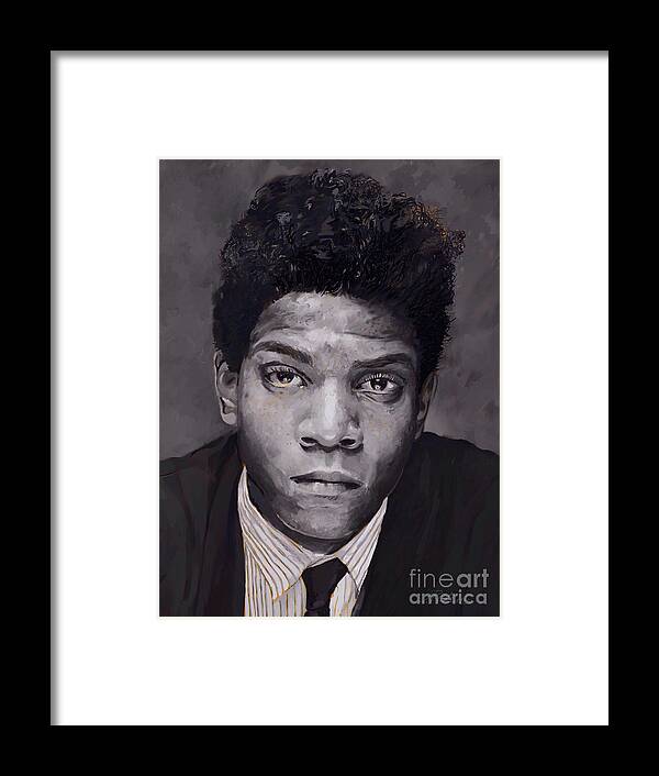 Basquiat Framed Print featuring the digital art Basquiat by Joe Roache