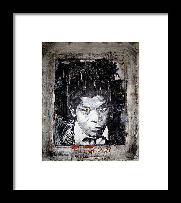 Basquiat Framed Print featuring the painting Basquiat by Leigh Odom