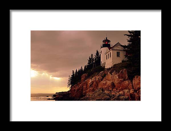 Maine Framed Print featuring the photograph Bass Harbor Head Light by Colleen Phaedra
