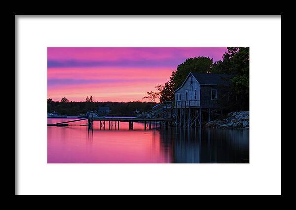 Bass Harbor Framed Print featuring the photograph Bass Harbor Sunset by Holly Ross