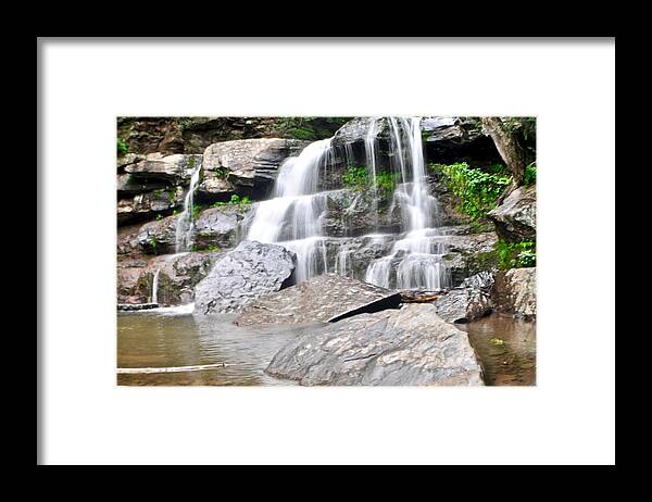 #close-up Framed Print featuring the photograph Bastion Falls by Cornelia DeDona