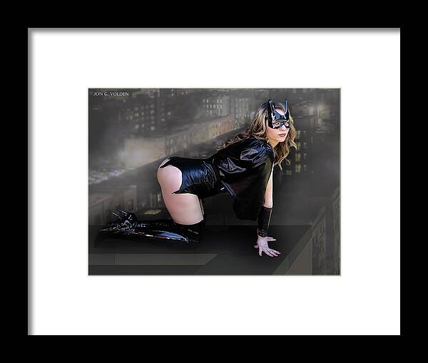 Bat Woman Framed Print featuring the photograph Bat Near The Edge by Jon Volden