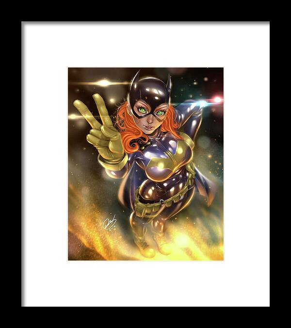 Pete Tapang Framed Print featuring the painting Batgirl by Pete Tapang