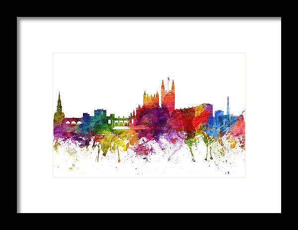 Bath Framed Print featuring the drawing Bath England Cityscape 06 by Aged Pixel