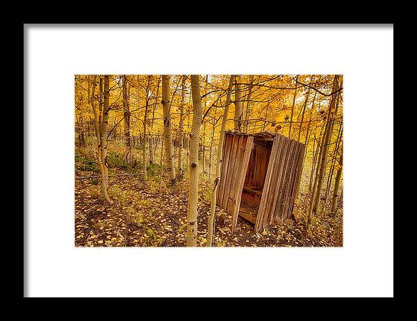 Outhouse Framed Print featuring the photograph Bathroom Break by Elin Skov Vaeth